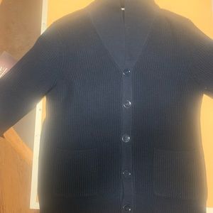 Cardigan blue sweater